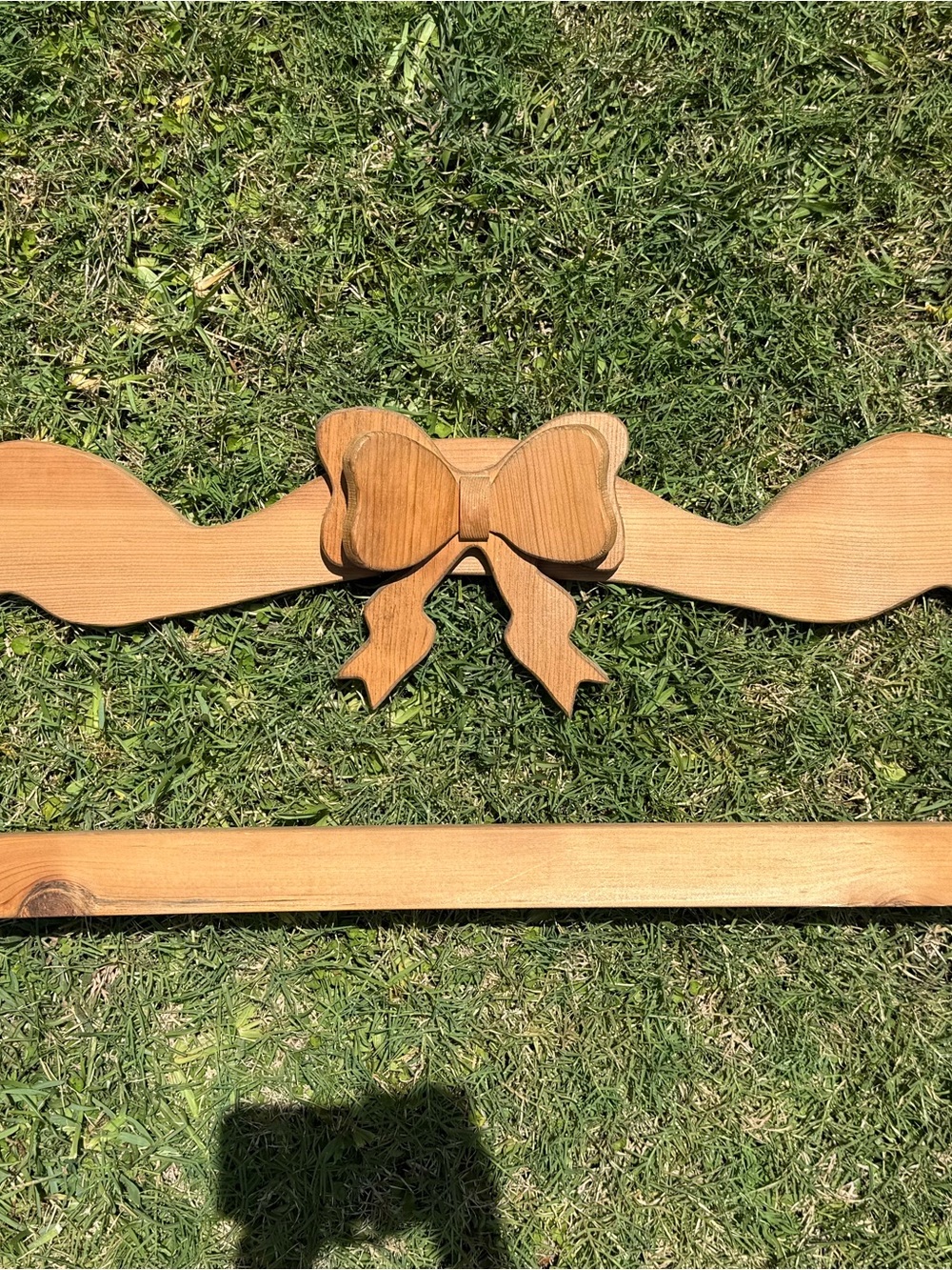 Wooden Bow Wall Accent - Natural Brown Home Wall Decor
